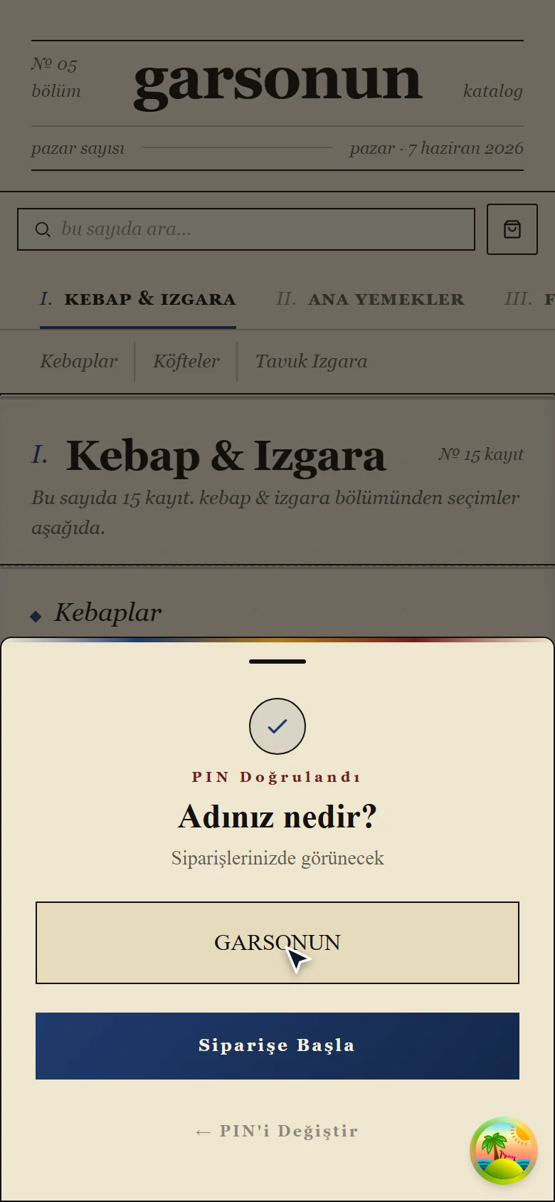 İsim girme ekranı